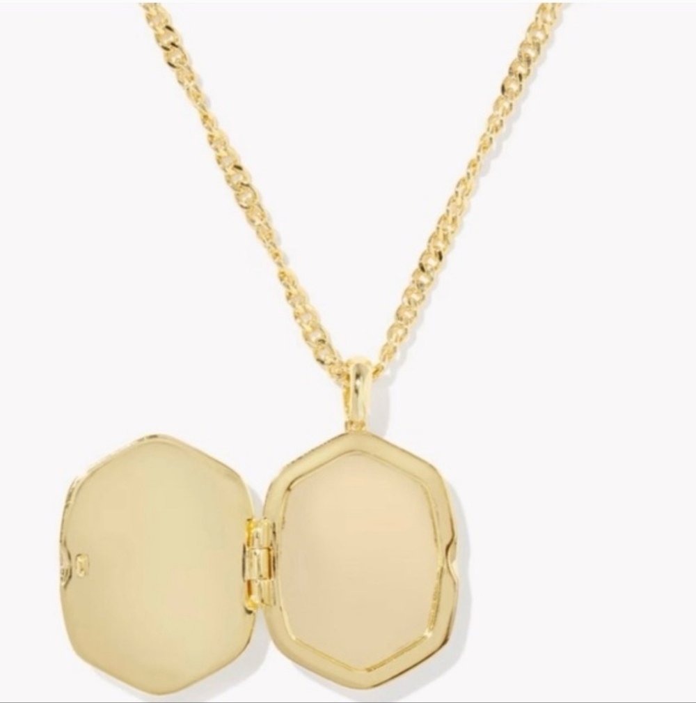 NWT Kendra Scott Love Shack Fancy Locket Gold Floral Pendant Necklace - Picture 6 of 12